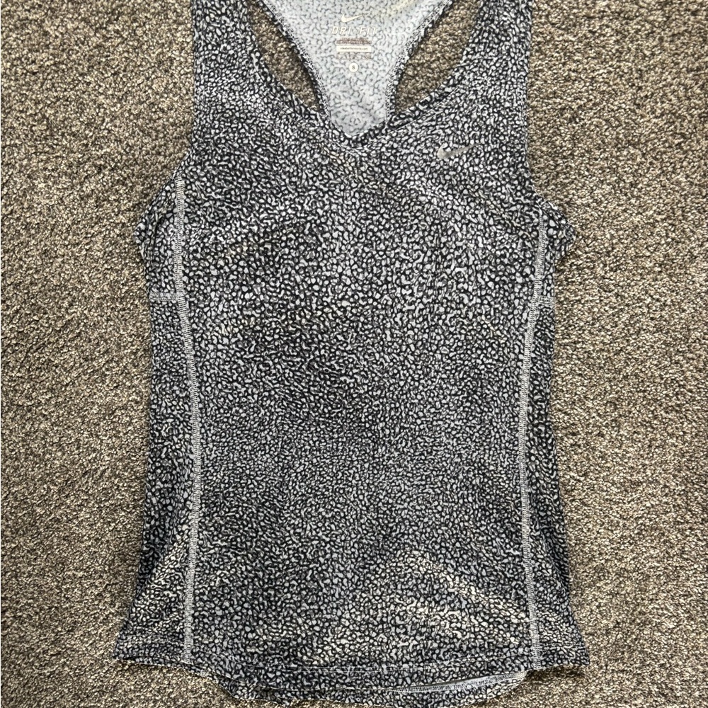 Nike Women's Black and White Tank Top